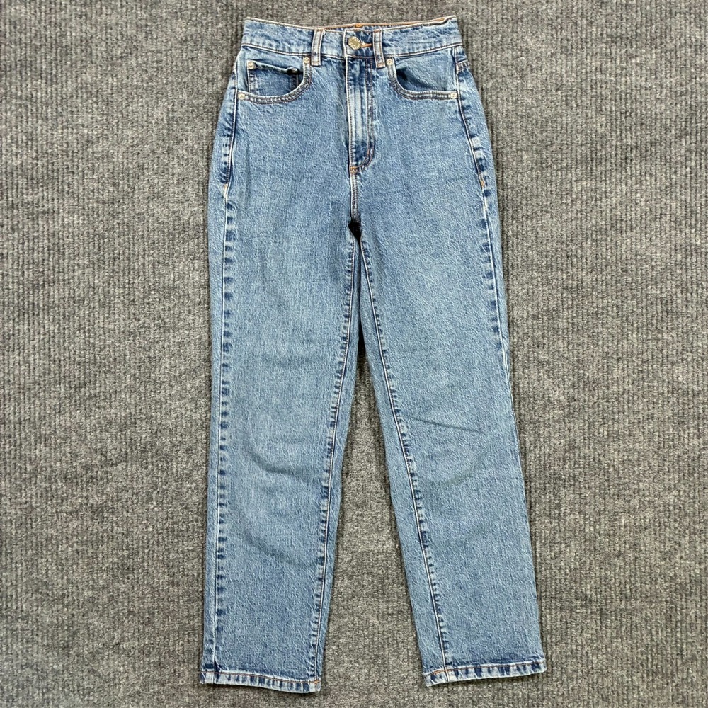 Garage Denim Mom Jeans Womens Size 00 Blue Cotton Stretch Pockets Mid Rise